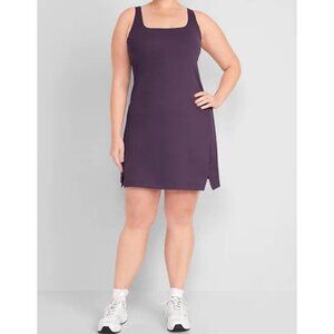 Old Navy Womens PowerSoft Square Neck Athletic Dress XXL Tall Build In Bodysuit